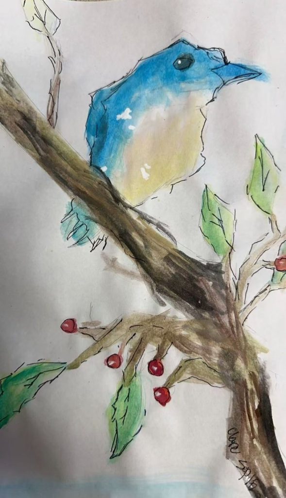 Student artwork: blue bird